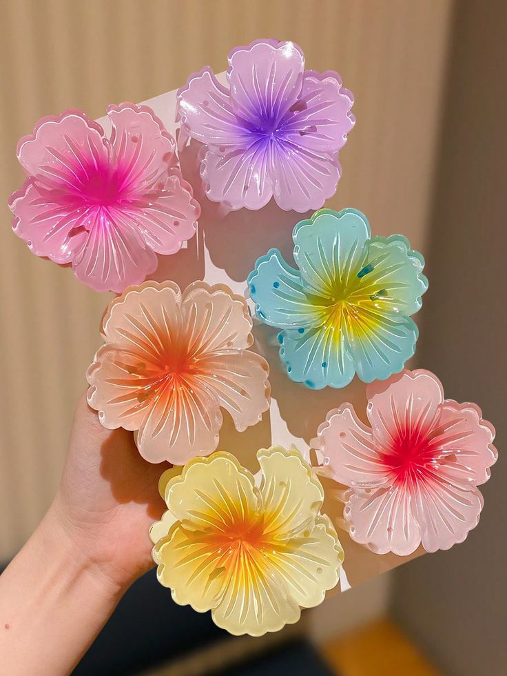 Floral hair clips
