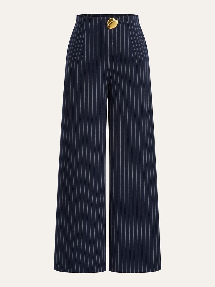 Striped straight pants